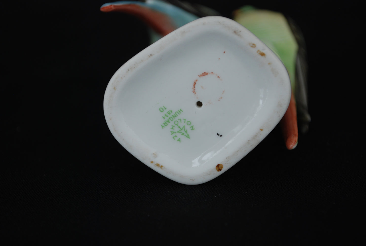 Grasparkiet paar. Vintage porselein vogel