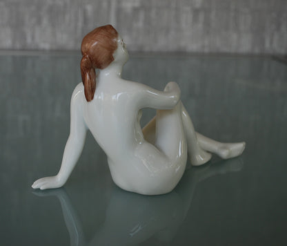 Vrouw achterover liggend 1960's Pin-up