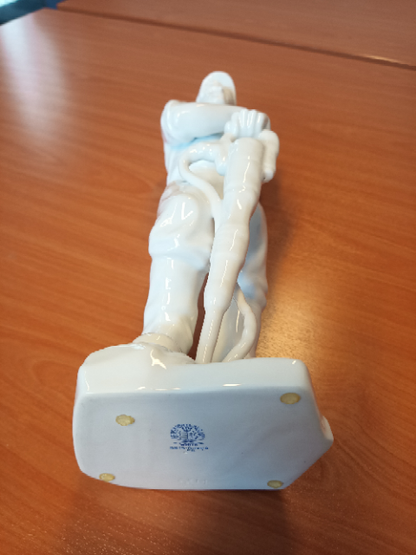 Herend Mijnwerker met Drilboor Door Beeldhouwer  Jenő Hanzély