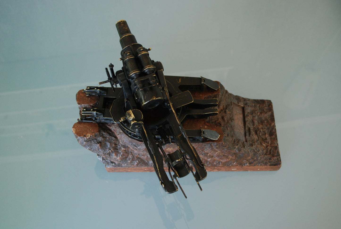 WW1 Cannon Brass Fat Bertha / Slim Emma on Marble Base + Scale