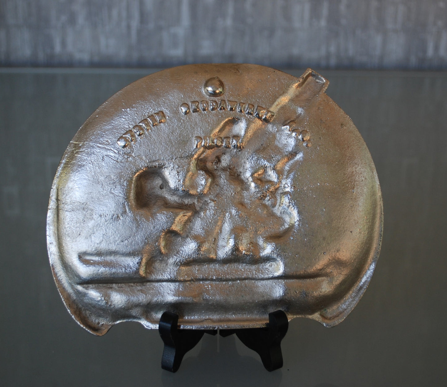 WW1 Cannon Brass Fat Bertha / Slim Emma on Marble Base + Scale