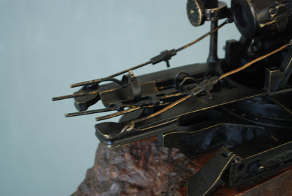 WW1 Cannon Brass Fat Bertha / Slim Emma on Marble Base + Scale