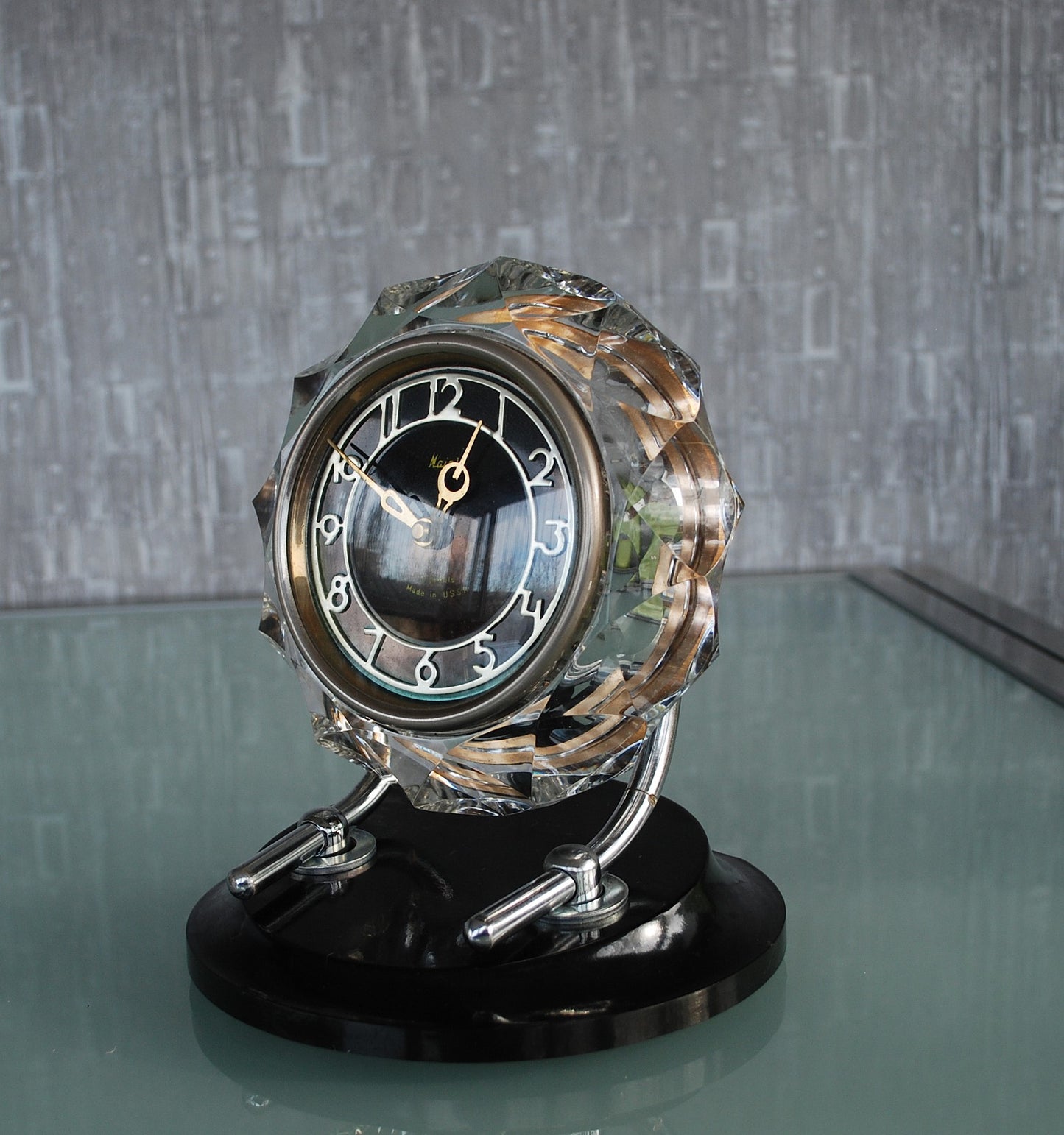 Mantelklok tafel kristal klok CCCP 1960's