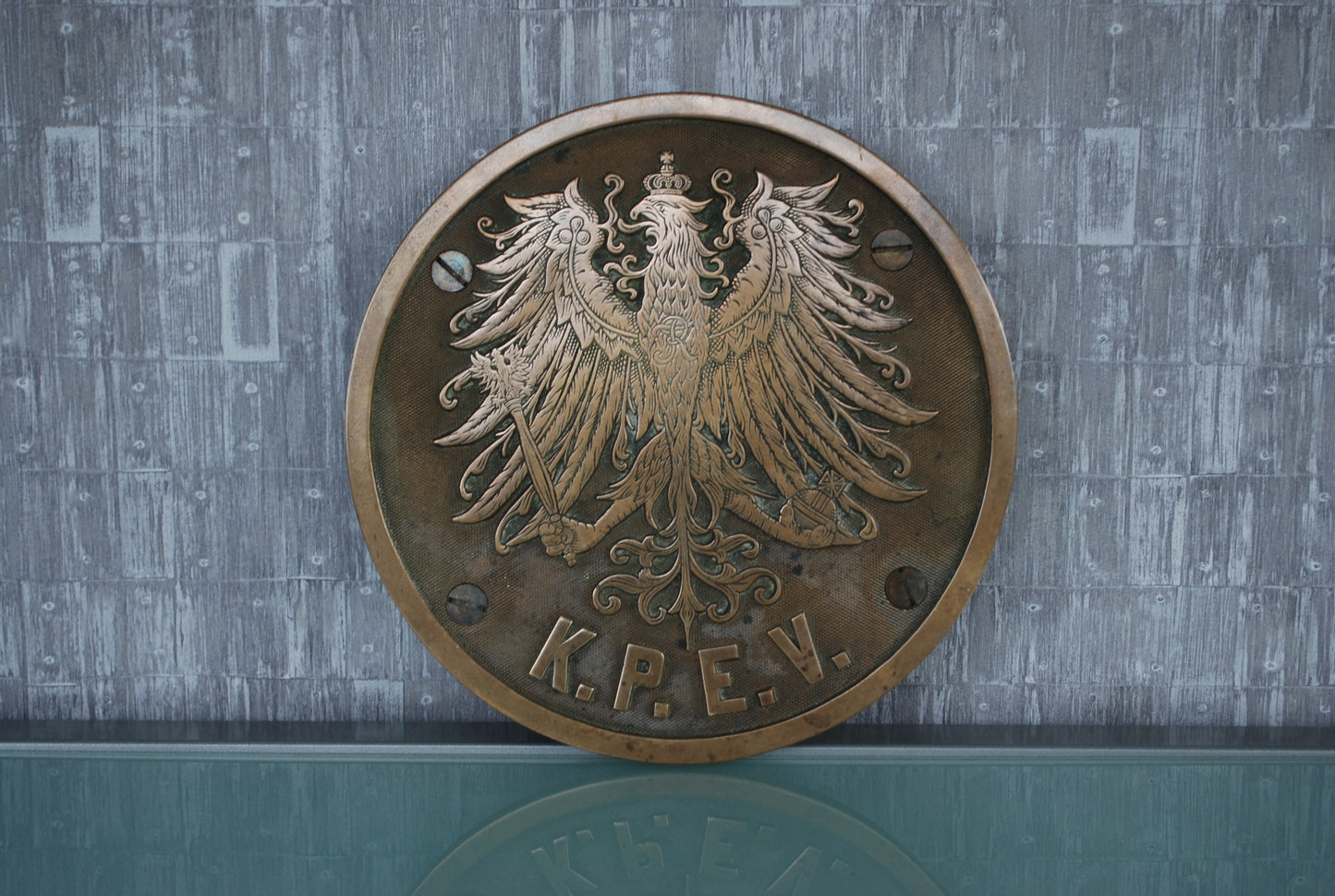 Pre order Messing trein schild 1847 1920 Koninklijke Pruisische Spoorwegadministratie Königlich Preußische Eisenbahn-Verwaltung