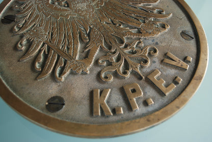 Pre order Messing trein schild 1847 1920 Koninklijke Pruisische Spoorwegadministratie Königlich Preußische Eisenbahn-Verwaltung