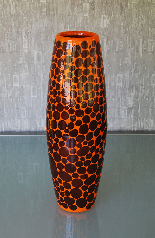 Emaillen Retro Vloervaas met Luipaard print 1960's