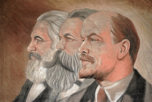 Oude Schilderij Lenin Marx Engels
