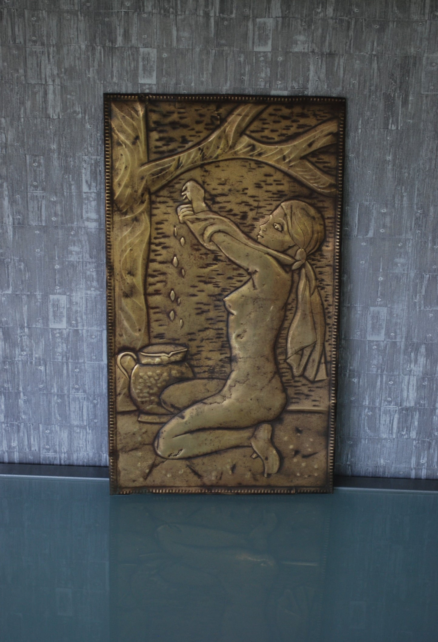 Retro Wandplaat Badende Vrouw