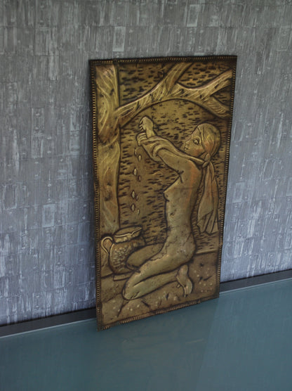 Retro Wandplaat Badende Vrouw