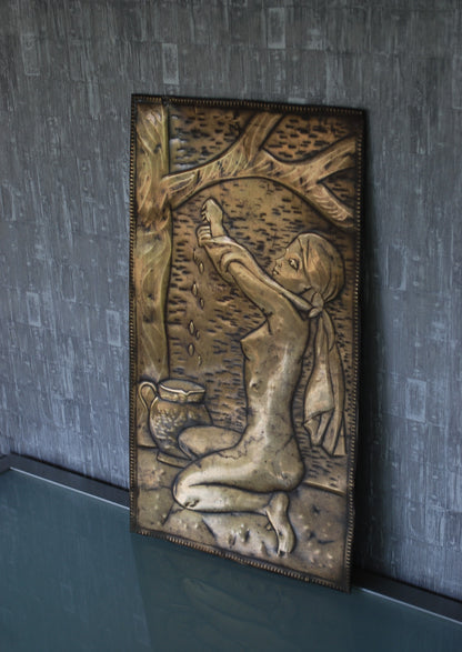 Retro Wandplaat Badende Vrouw