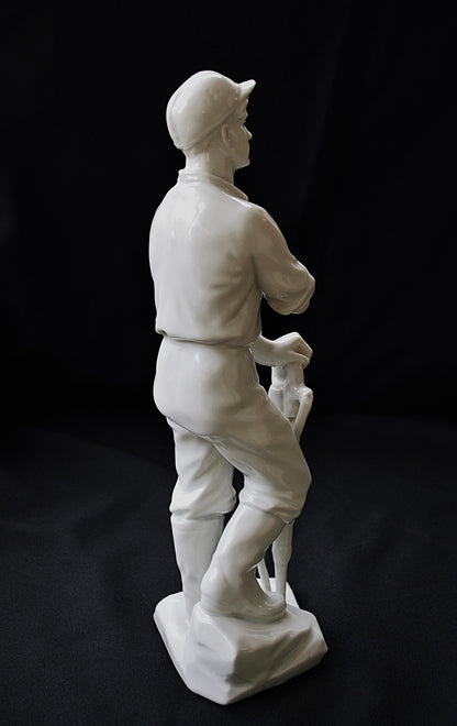 Herend Mijnwerker met Drilboor Door Beeldhouwer  Jenő Hanzély