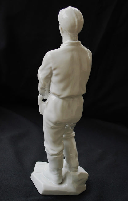 Herend Mijnwerker met Drilboor Door Beeldhouwer  Jenő Hanzély