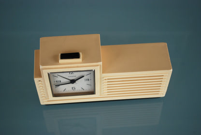 Niari tafelklok wekker en muziekdoos Art deco stijl 1967 *