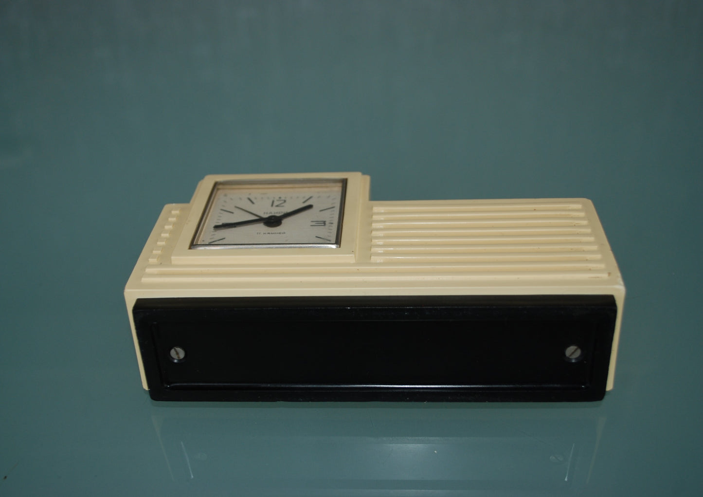 Niari tafelklok wekker en muziekdoos Art deco stijl 1967 *