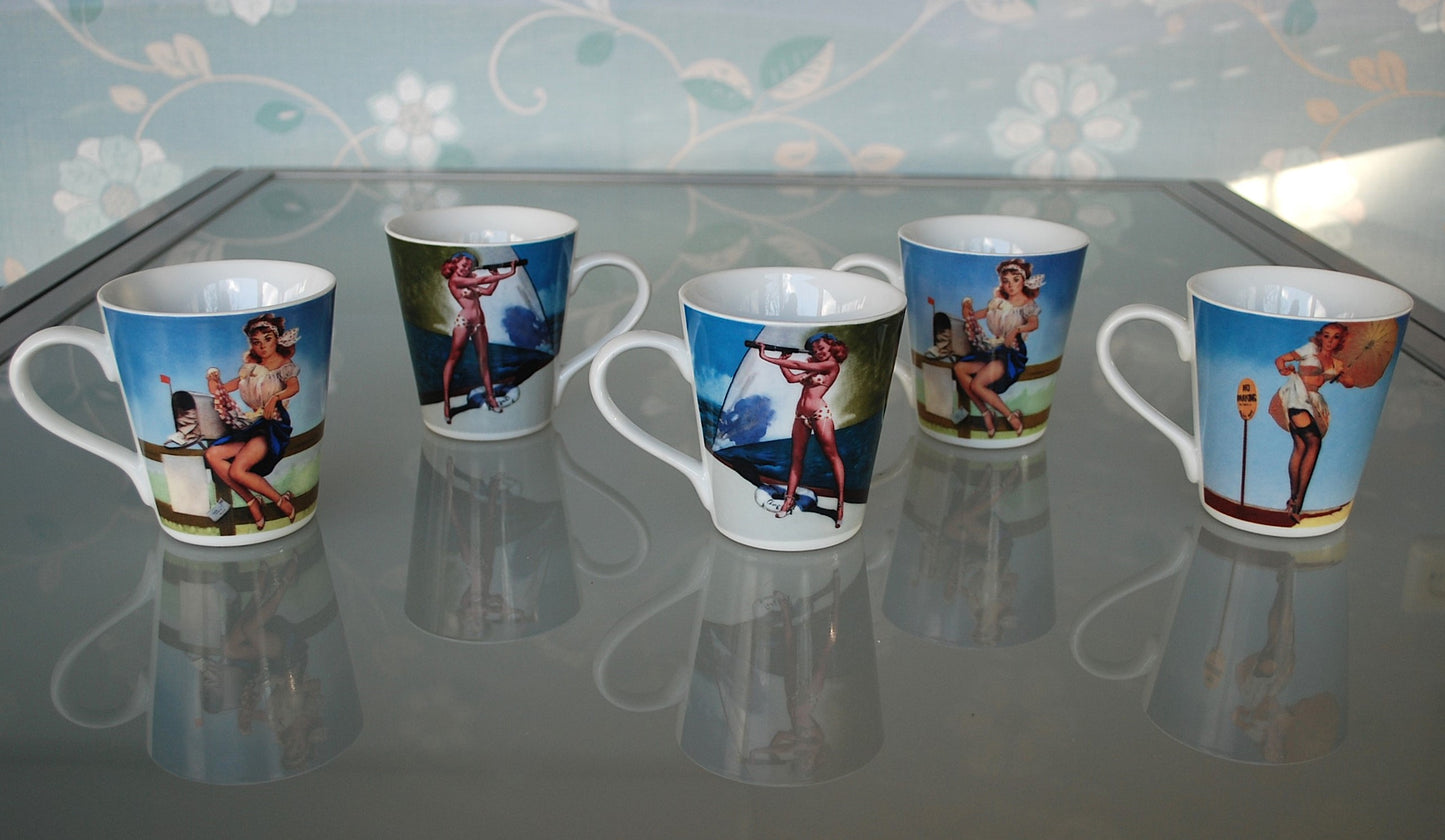Pin up Koffie bekers van L. Drake & Zn.