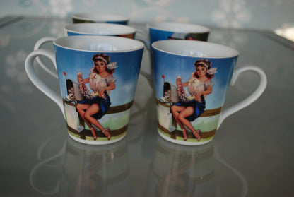 Pin up Koffie bekers van L. Drake & Zn.