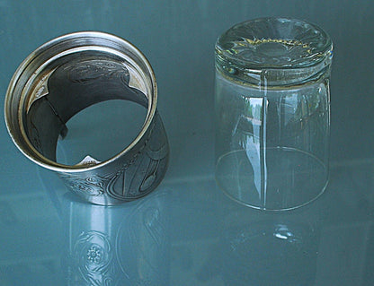 Spoetnik Russisch Theeglas houder Met Glas Compleet set van 6 stuks