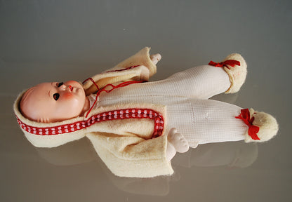 Mechanical Celluloid Doll GDR Roschi 1960's