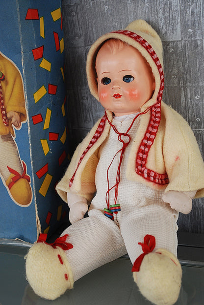 Mechanical Celluloid Doll GDR Roschi 1960's