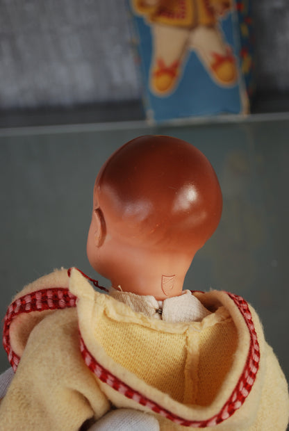 Mechanical Celluloid Doll GDR Roschi 1960's