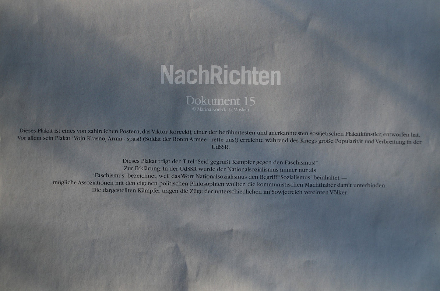 Preorder Poster van Victor Koreckij "Gegroet strijders tegen het fascisme"