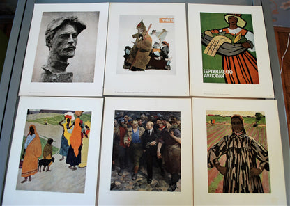Kunstwerken Sovjet Unie 1961. 60 reproducties Alle Unies Artistiek Tentoonstelling.