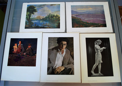 Kunstwerken Sovjet Unie 1961. 60 reproducties Alle Unies Artistiek Tentoonstelling.