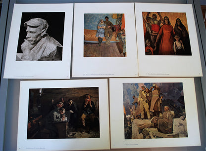 Kunstwerken Sovjet Unie 1961. 60 reproducties Alle Unies Artistiek Tentoonstelling.