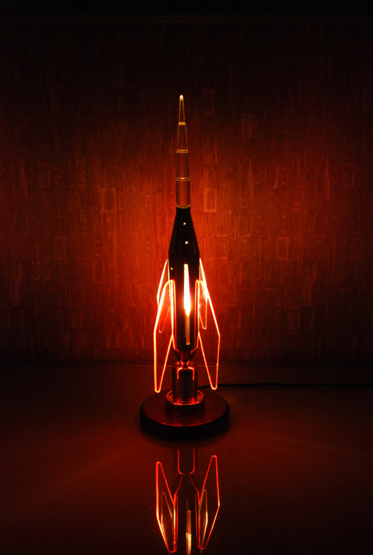 Preorder Raket lamp rechtop staand van RVS Hand gemaakt.