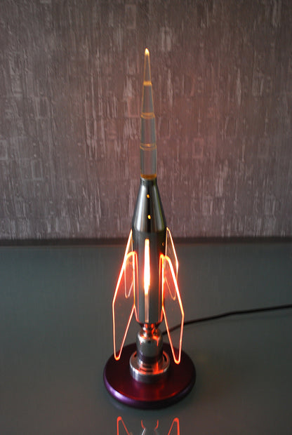 Preorder Raket lamp rechtop staand van RVS Hand gemaakt.