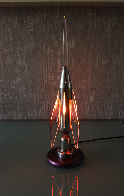 Preorder Raket lamp rechtop staand van RVS Hand gemaakt.