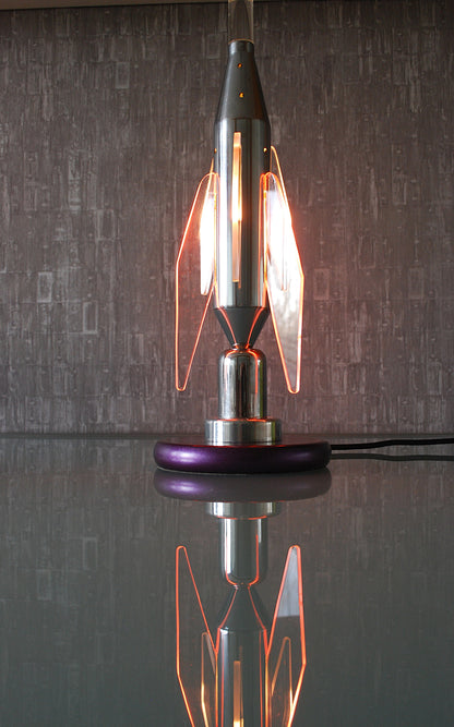 Preorder Raket lamp rechtop staand van RVS Hand gemaakt.