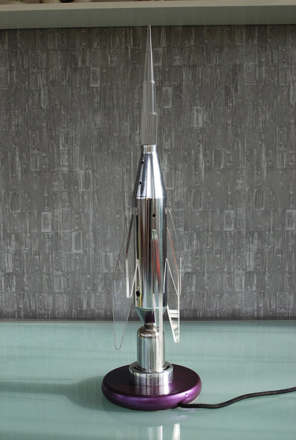 Preorder Raket lamp rechtop staand van RVS Hand gemaakt.