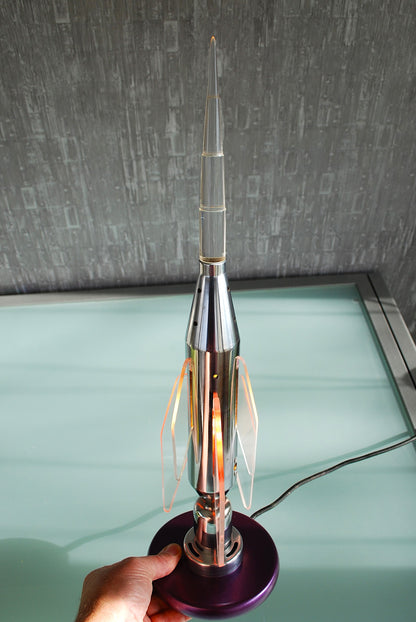 Preorder Raket lamp rechtop staand van RVS Hand gemaakt.