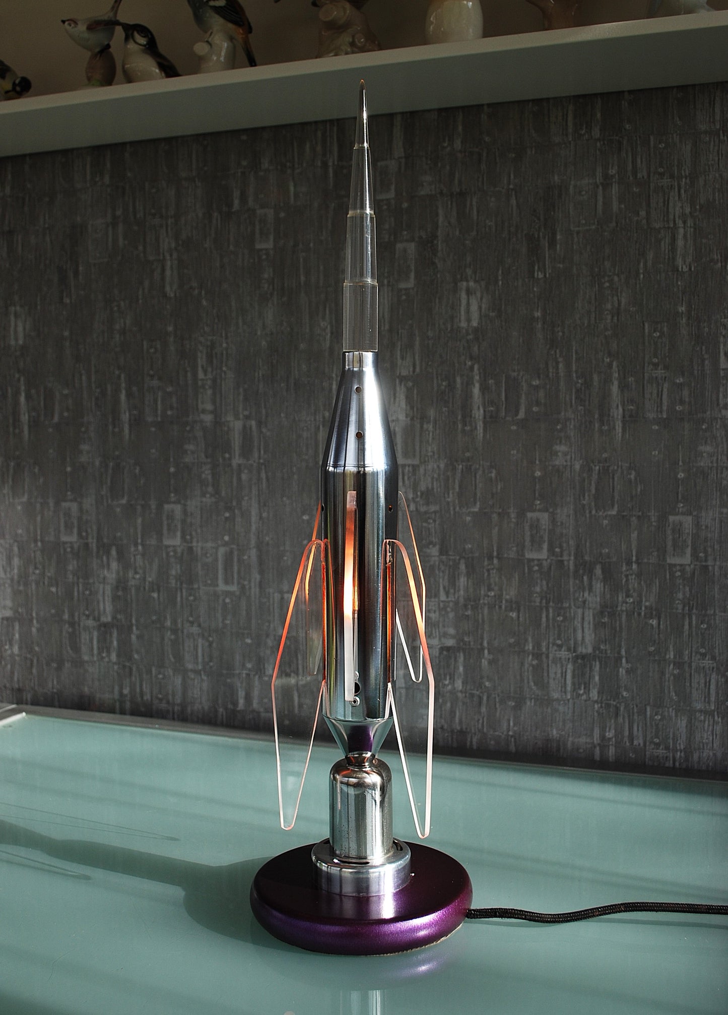 Preorder Raket lamp rechtop staand van RVS Hand gemaakt.