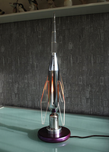 Preorder Raket lamp rechtop staand van RVS Hand gemaakt.
