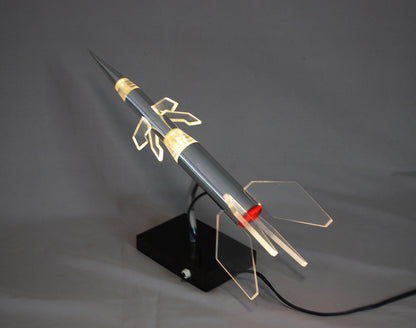 Pre order Raket lamp op eboniet sokkel Zie video!