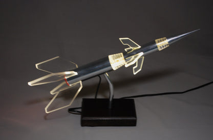 Pre order Raket lamp op eboniet sokkel Zie video!