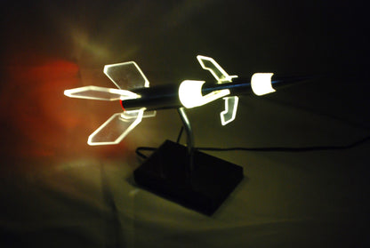 Pre order Raket lamp op eboniet sokkel Zie video!