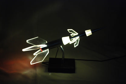 Pre order Raket lamp op eboniet sokkel Zie video!