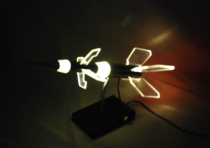 Pre order Raket lamp op eboniet sokkel Zie video!