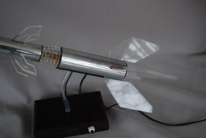 Pre order Raket lamp op eboniet sokkel Zie video!