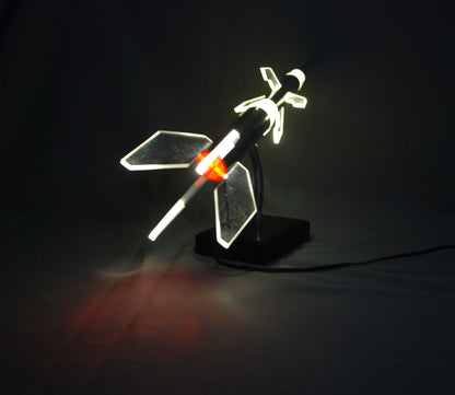 Pre order Raket lamp op eboniet sokkel Zie video!