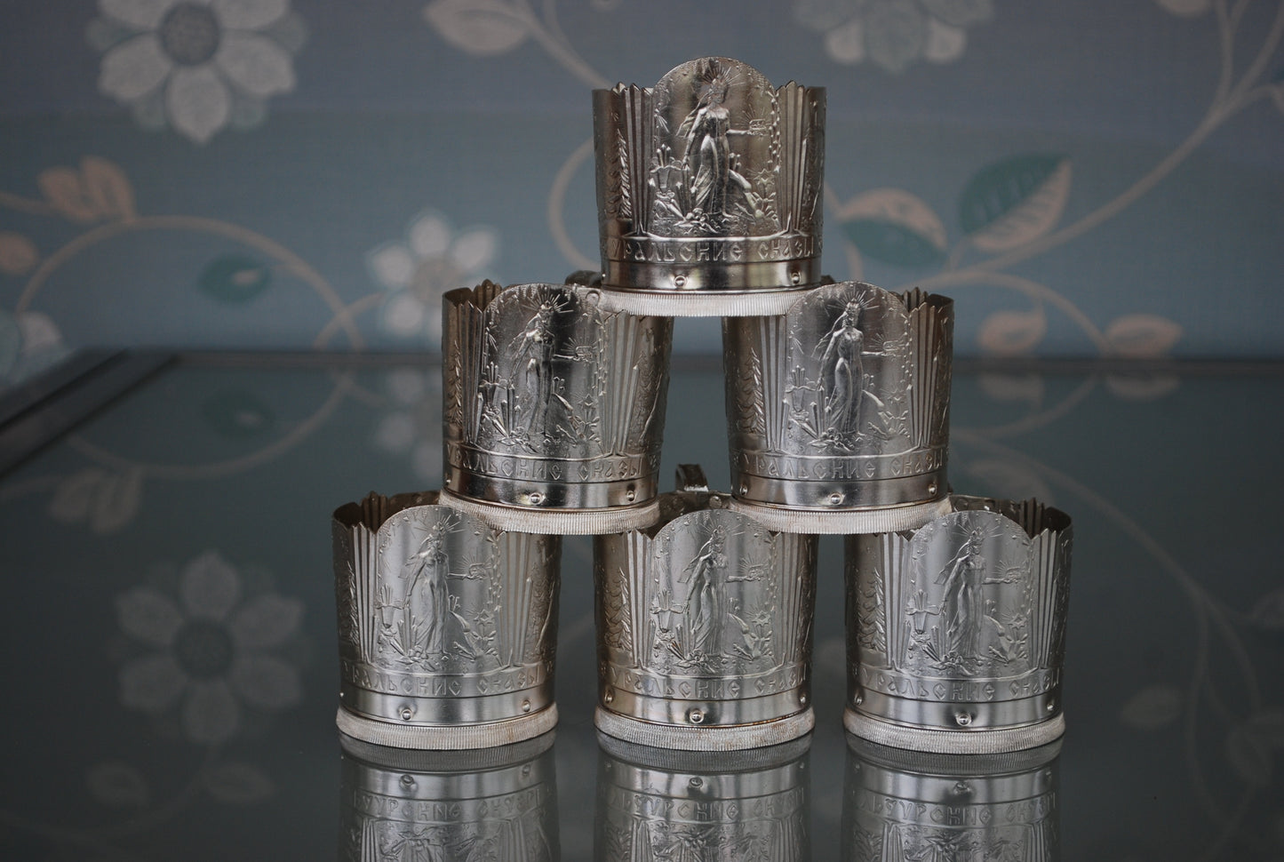 Russische Glashouder Verhalen uit de URAL 6 stuks, compleet set
