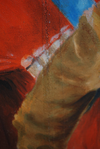 Olie Schilderij van M. Hegadüs 1987 "  Friendship of People "