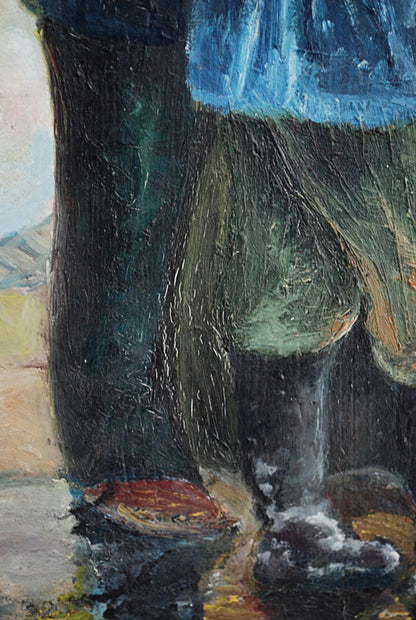 Olieverf Schilderij van J. Déak 1977 " Aurora 1917 "