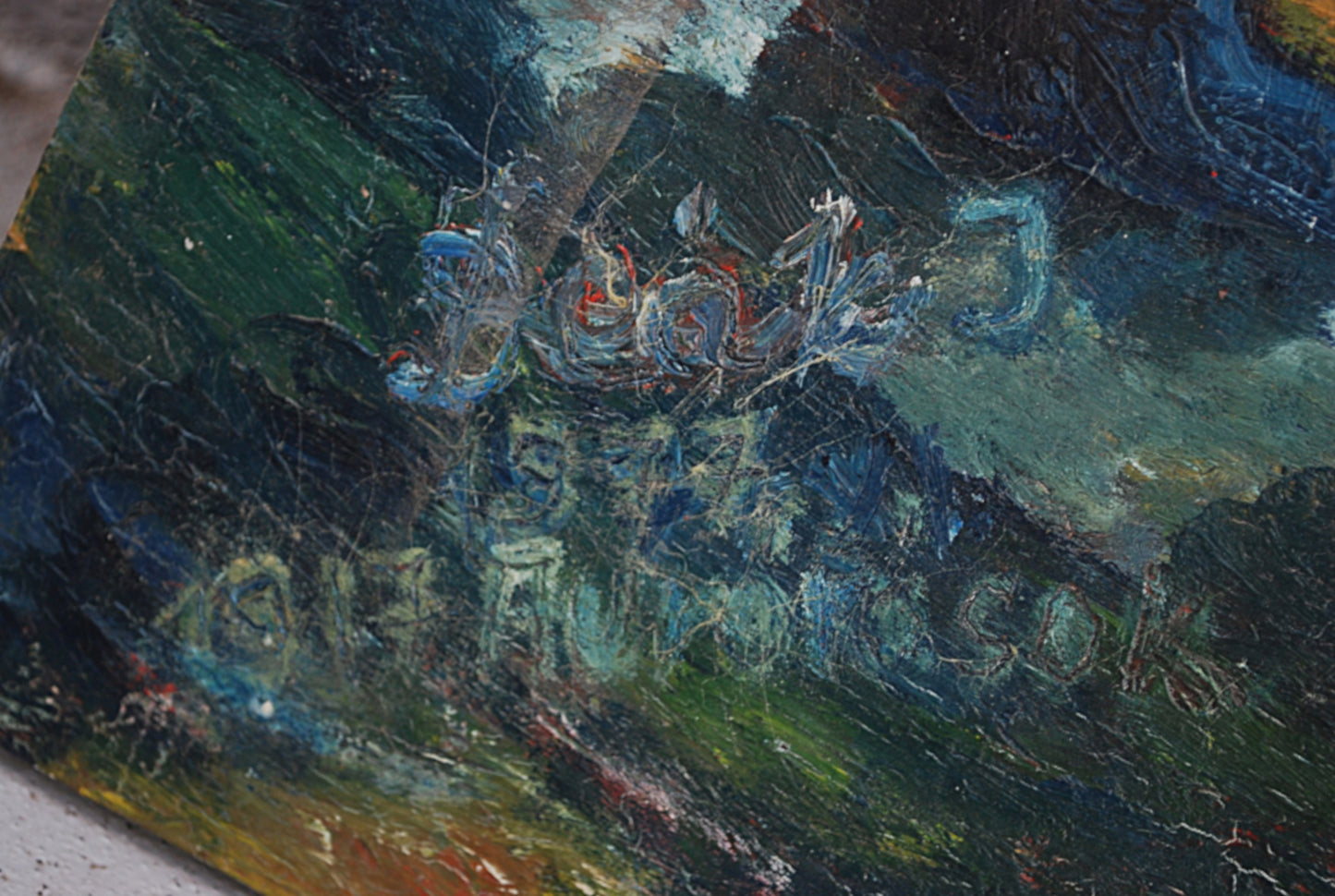 Olieverf Schilderij van J. Déak 1977 " Aurora 1917 "