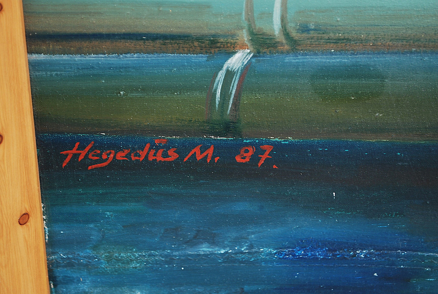 Olie Schilderij van M. Hegadüs 1987 "  Friendship of People "