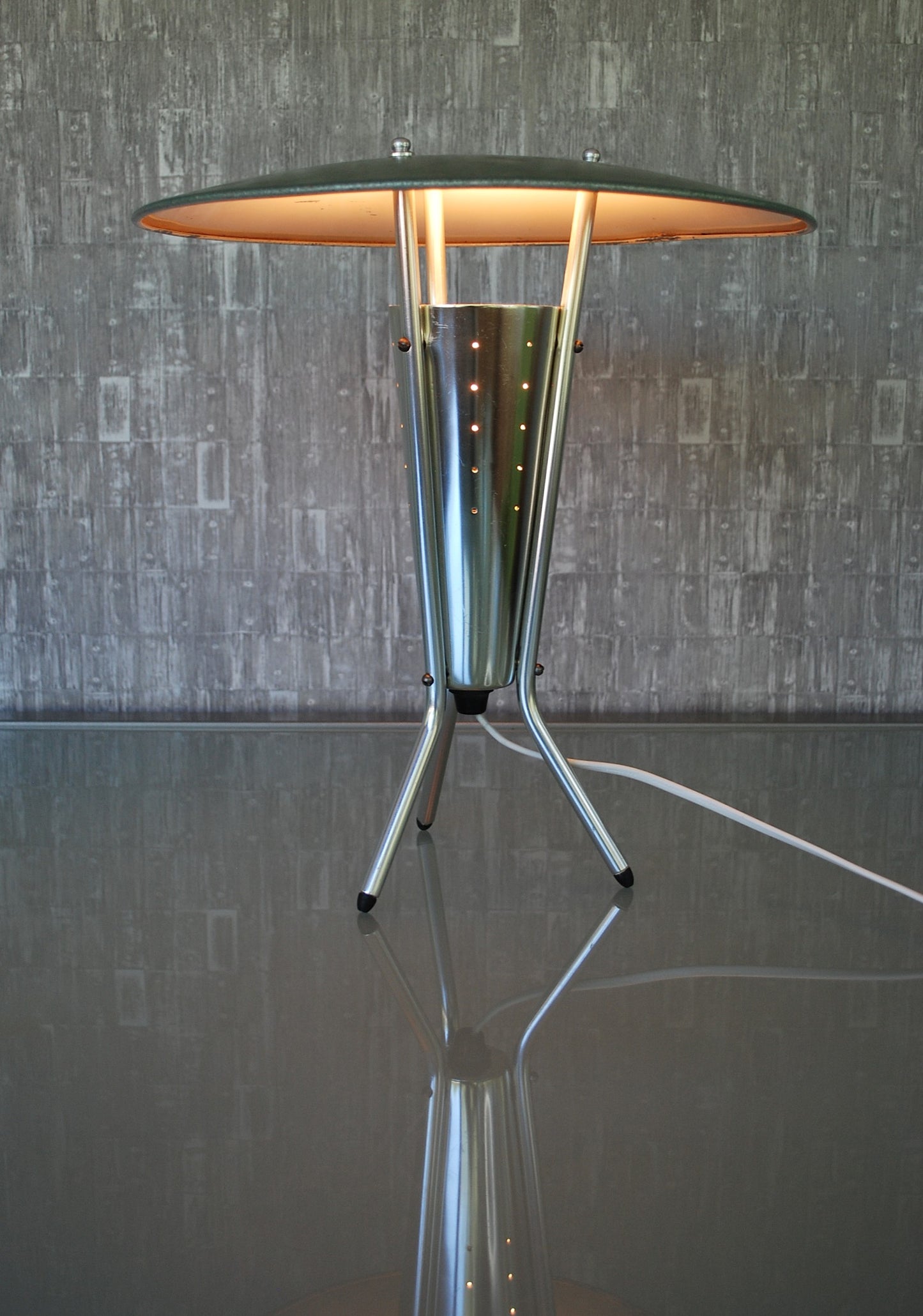 Space-age tafellamp Aluminium Vintage Jaren 60