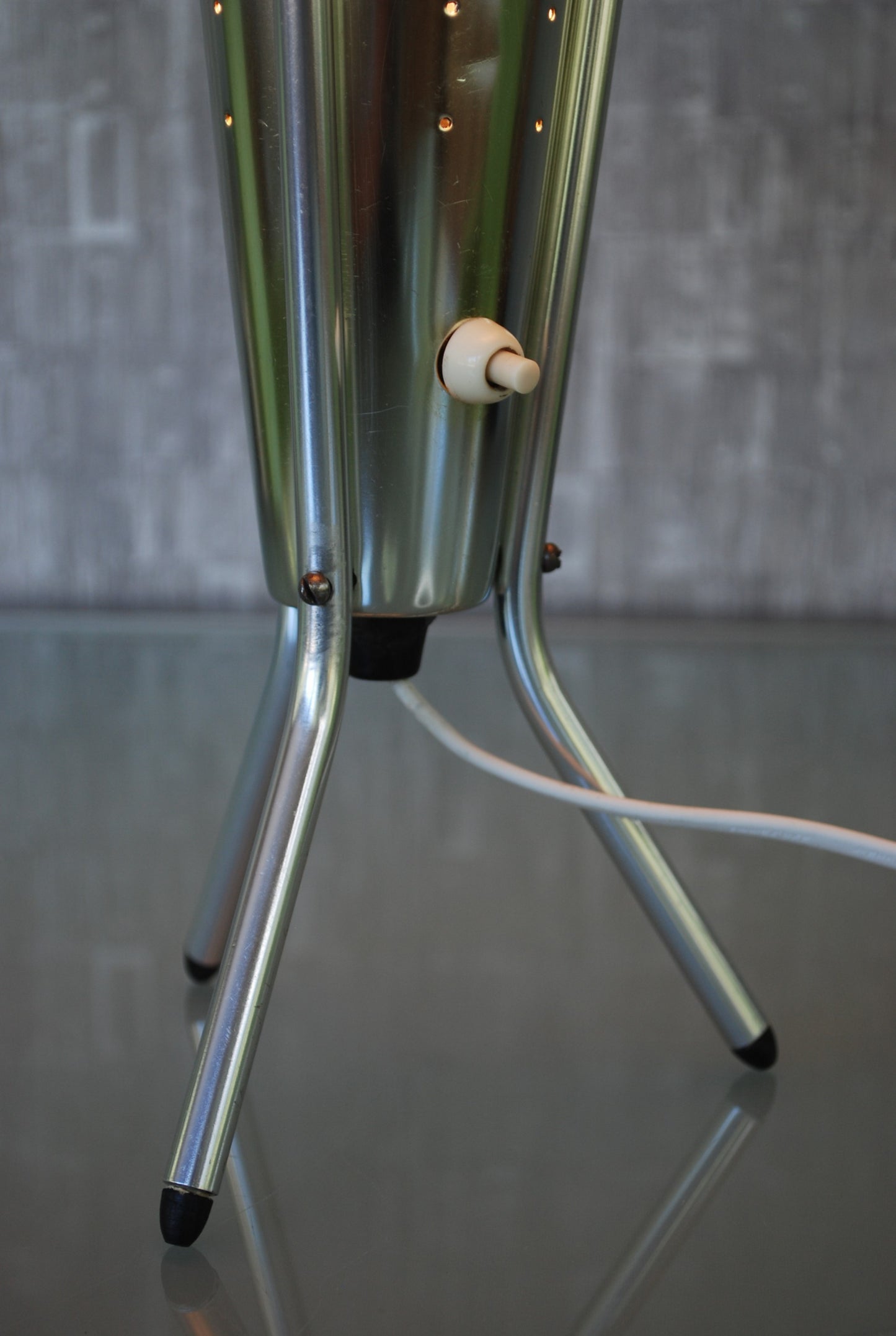 Space-age tafellamp Aluminium Vintage Jaren 60